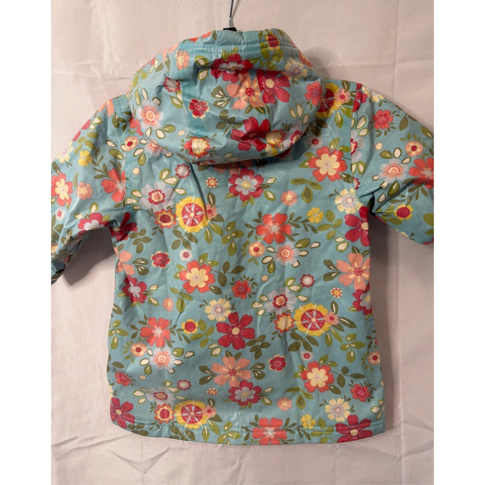 Pluie Pluie Hooded Waterproof Raincoat Jacket Girls Size 2/3 Floral Pink Fleece - Picture 4 of 7